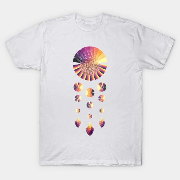 Dream Catcher | Volcano Graphs Black Red Yellow (White) T-Shirt by aRtVerse